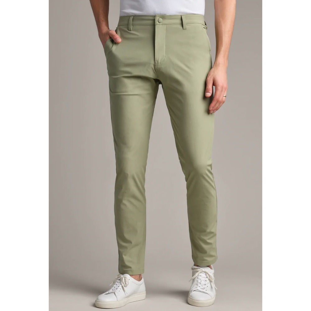 Rhone Commuter® Pant - Slim Green Size 34 x 28 Stretch‎ Skinny Dress Pant